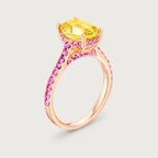 Bague cocktail Chroma en saphir jaune et or rose 18 carats