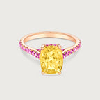 Bague cocktail Chroma en saphir jaune et or rose 18 carats
