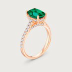 Bague cocktail Chroma en émeraude et or rose 18 carats