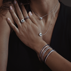 Bracelet Union en diamants noirs et blancs, or blanc 18 carats