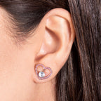 Halo Heart en saphirs roses et or rose 18 carats