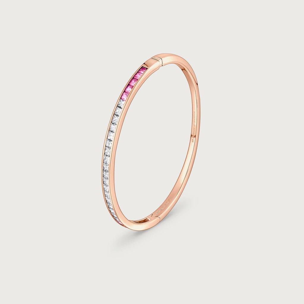 Bracelet Ortus en diamants et saphirs roses, or rose 18 carats