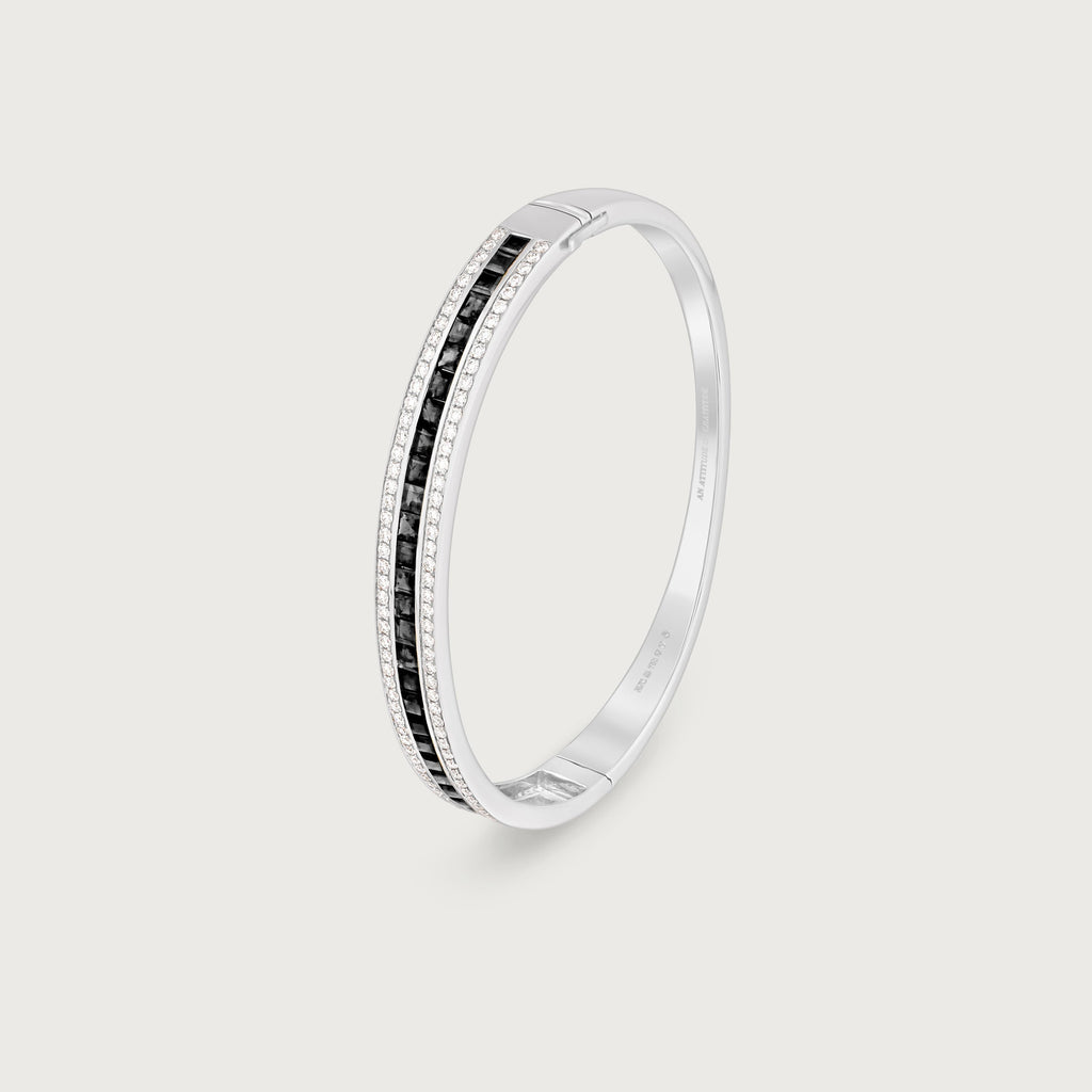 Bracelet Union en diamants noirs et blancs, or blanc 18 carats