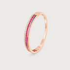 Bracelet Radiant Union arc-en-ciel et rubis, or rose 18 carats