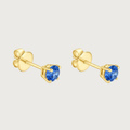Boucle d'oreille à clou en saphir bleu