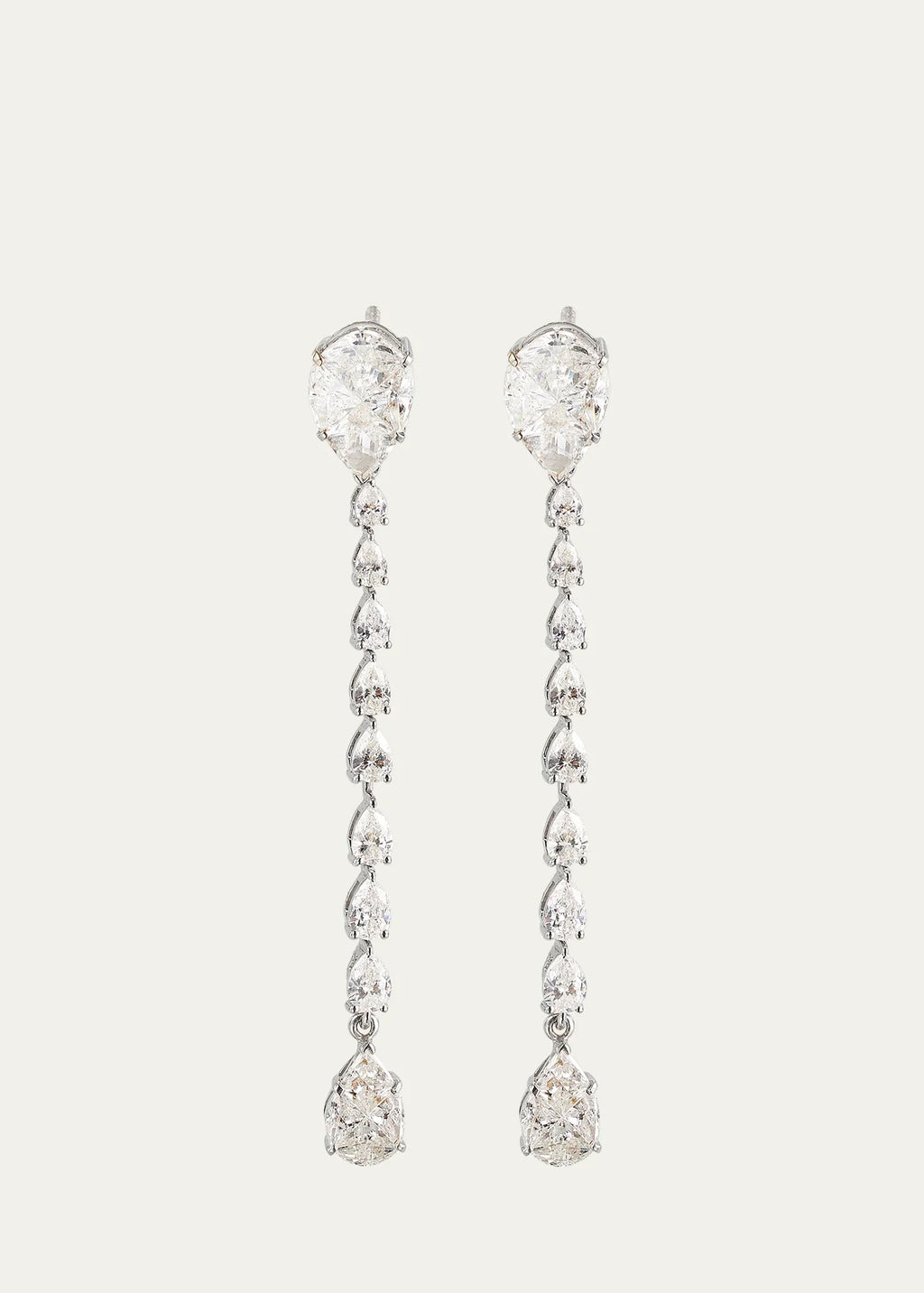 Boucles d'oreilles pendantes en diamant à 8 rangs
