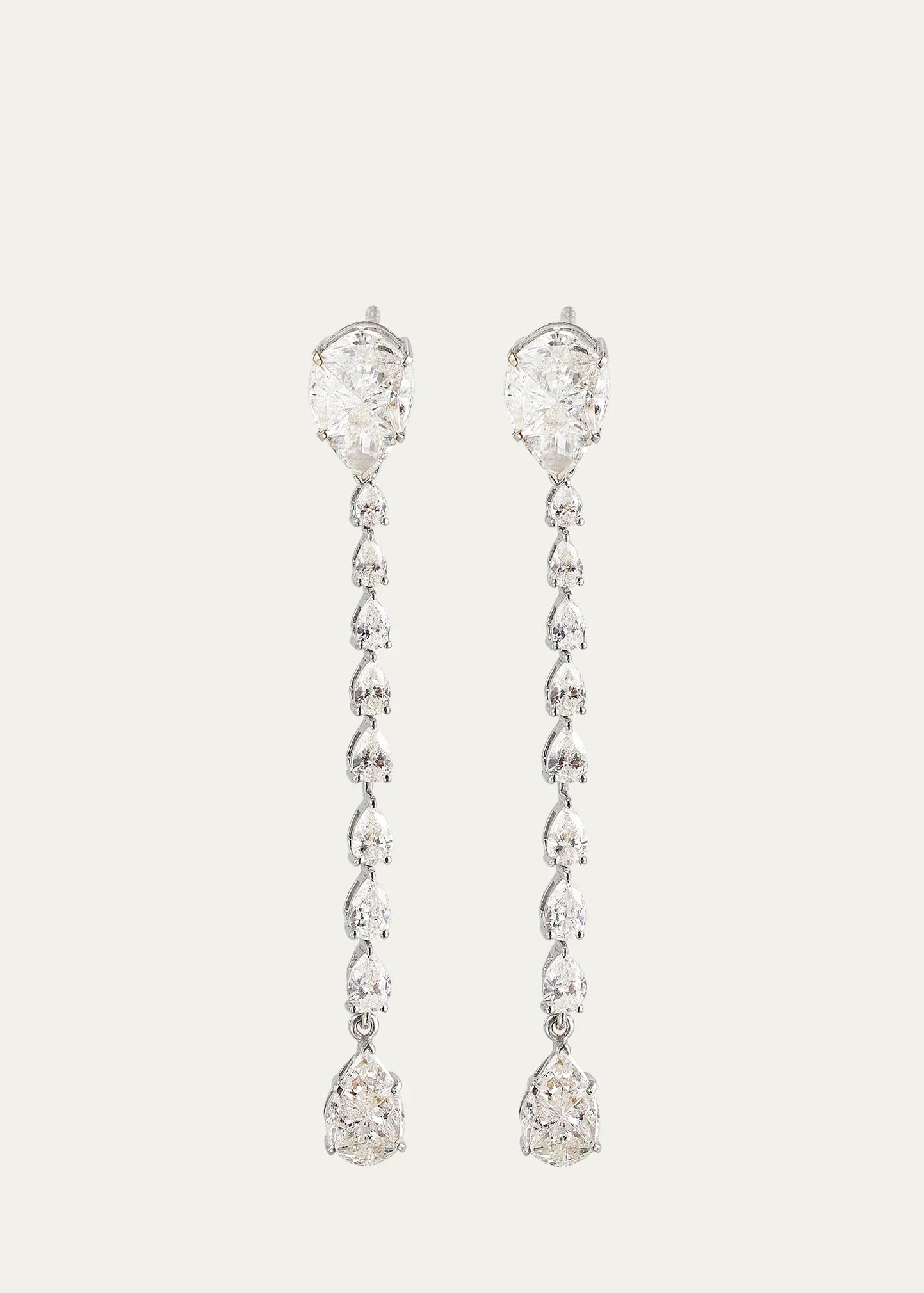 Boucles d'oreilles pendantes en diamant à 8 rangs