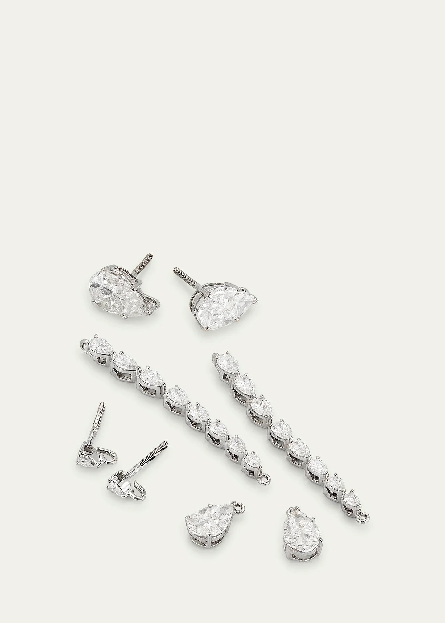 Boucles d'oreilles pendantes en diamant à 8 rangs