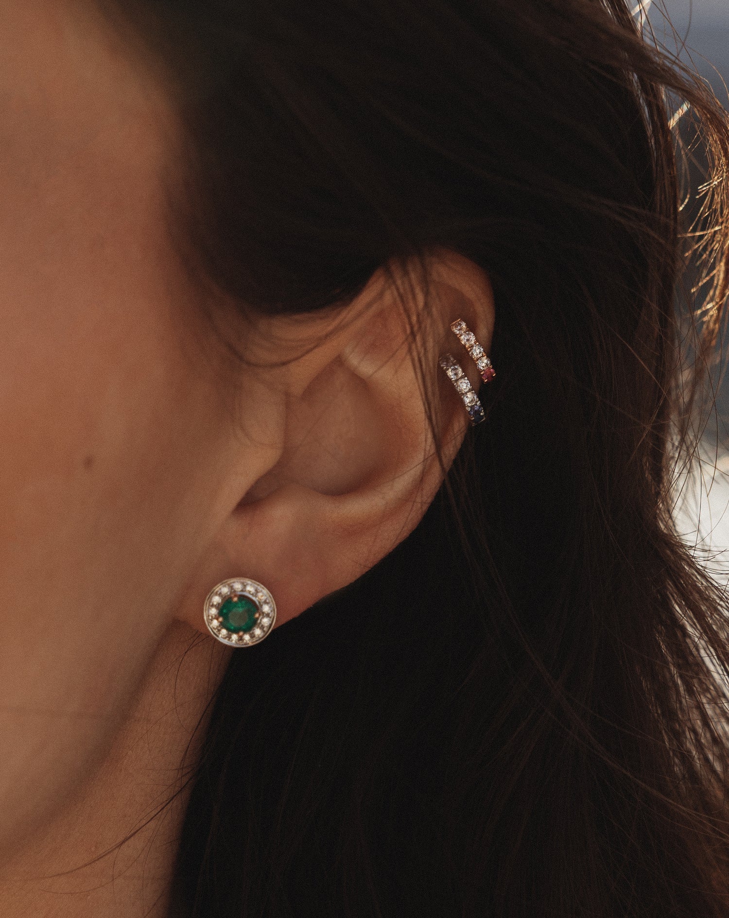 Halo en diamants et or blanc 18 carats