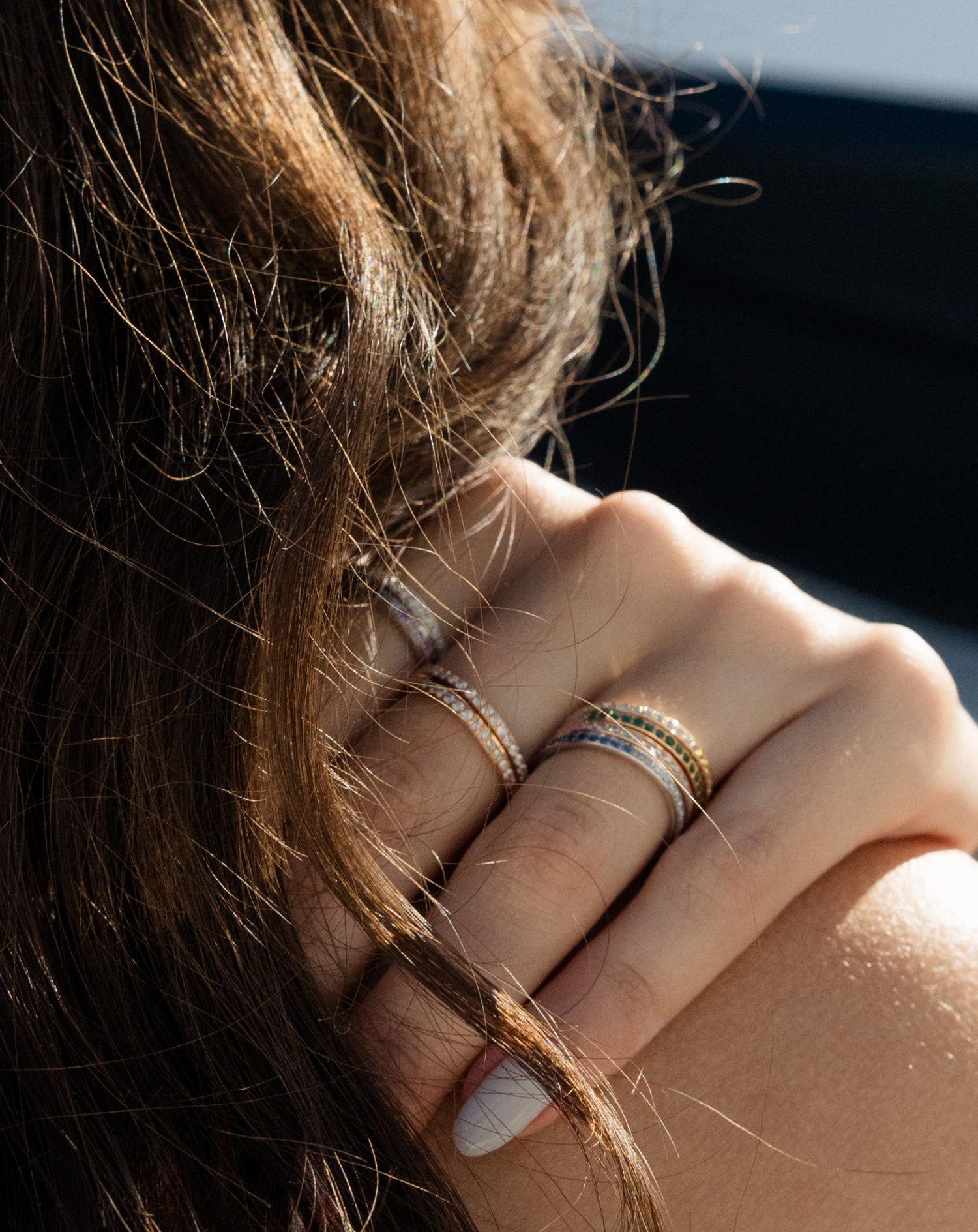 Bague Journey en diamants et saphirs roses, or rose 18 carats