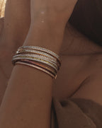 Bracelet Radiant Union arc-en-ciel en saphirs bleus et or blanc 18 carats