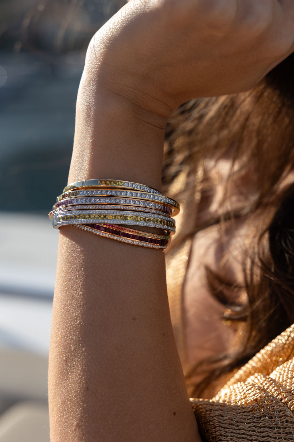 Bracelet Ortus en diamants et saphirs jaunes, or jaune 18 carats