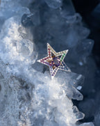 Halo Étoile arc-en-ciel en or rose 18 carats