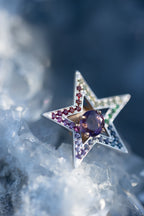 Halo Étoile arc-en-ciel en or rose 18 carats