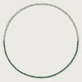 Collier tennis en diamants et émeraudes