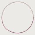 Collier tennis en saphirs roses et diamants