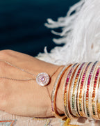 Bracelet Radiant Union arc-en-ciel en saphirs bleus et or blanc 18 carats