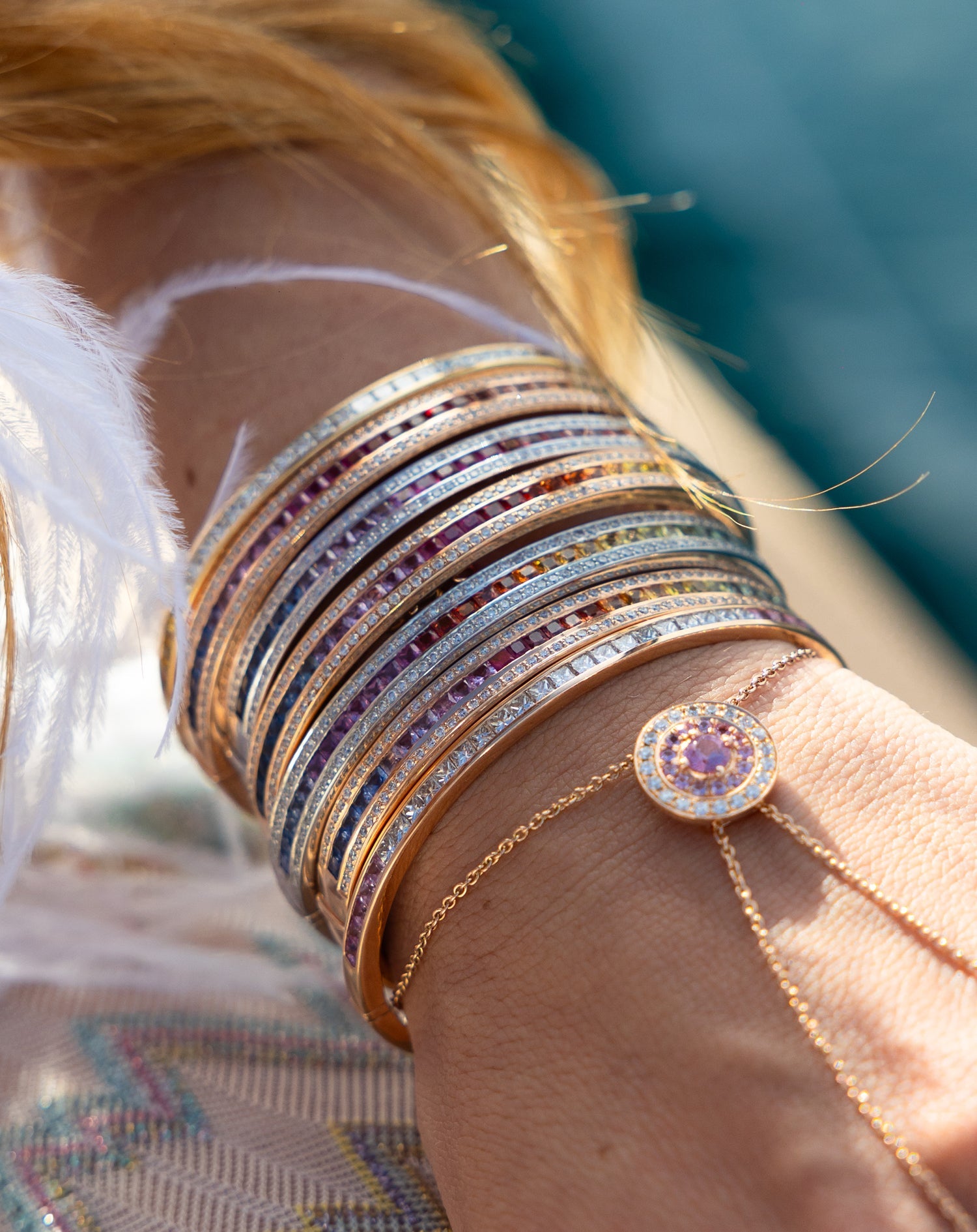 Bracelet Union arc-en-ciel et diamants