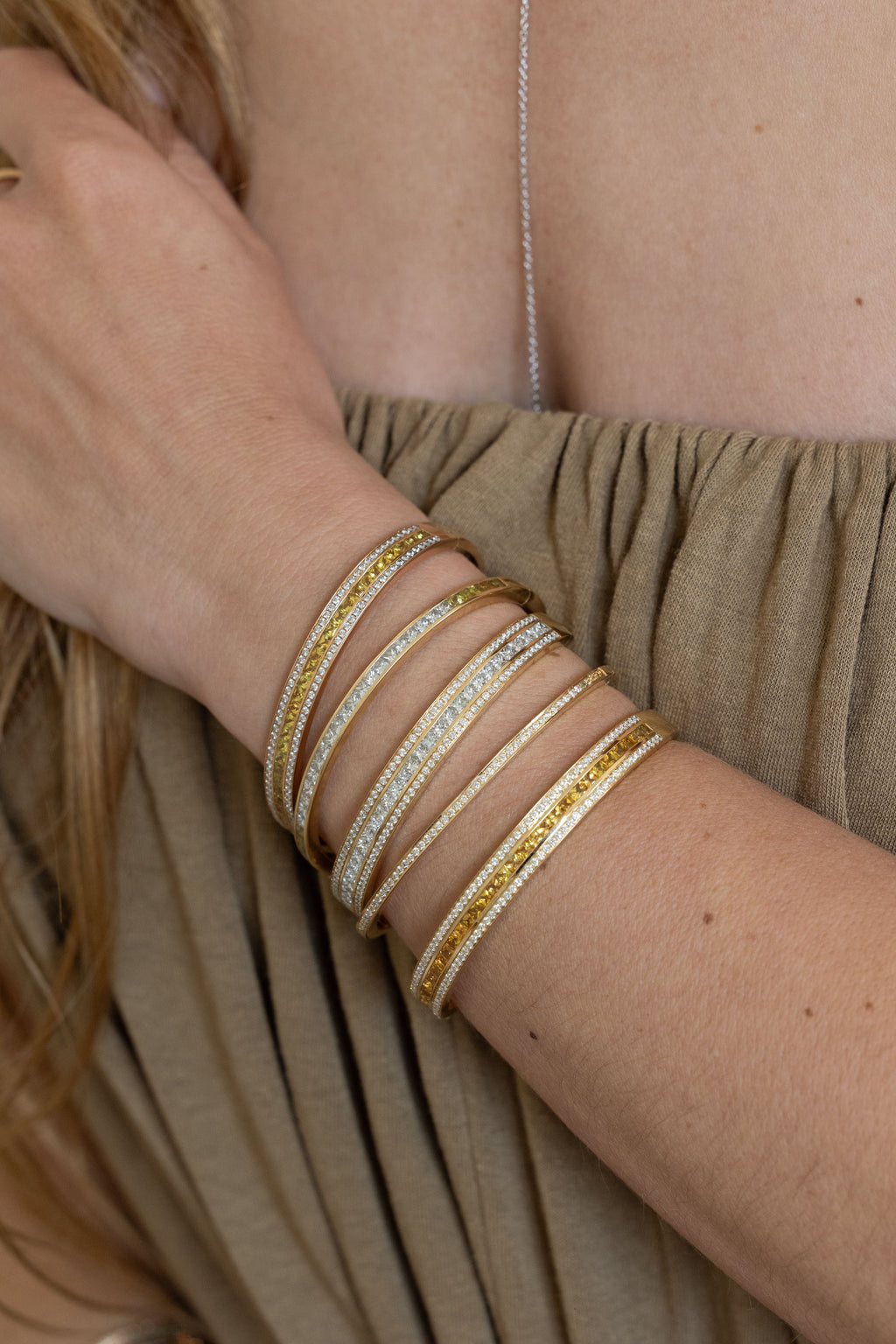 Bracelet Union en saphirs jaunes et diamants